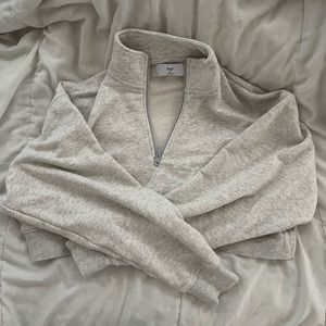 Half zip cropped sweatshirt
